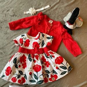Carters Baby Girl Occasion Dress & Sweater Set